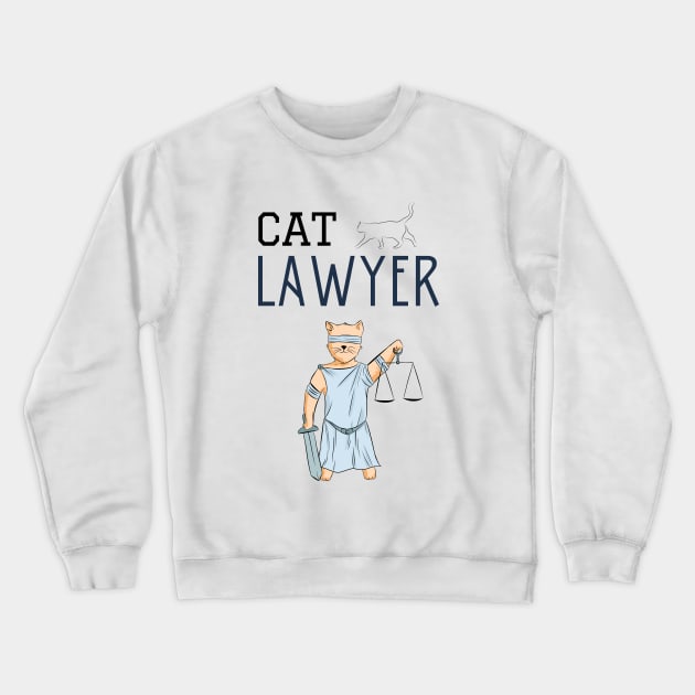 Cat lawyer Crewneck Sweatshirt by cypryanus